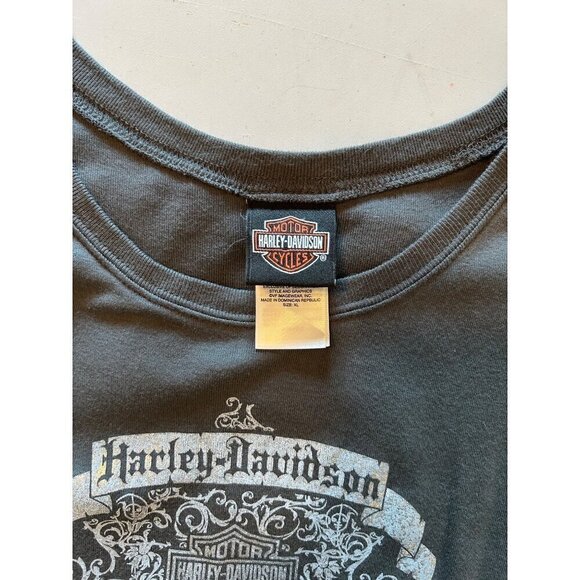 Harley Davidson Metallic Graphic Charlotte NC Grey Tee Shirt Size XL - Picture 10 of 13